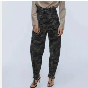 ZARA “The Joy Paperbag” Camouflage Pants